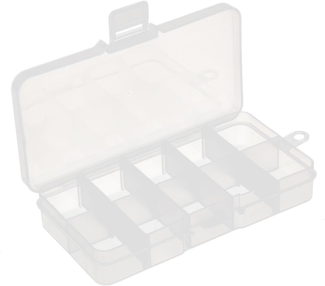 LinkMejor Jewelry Bead Adjustable Storage Divider Case Box Clear