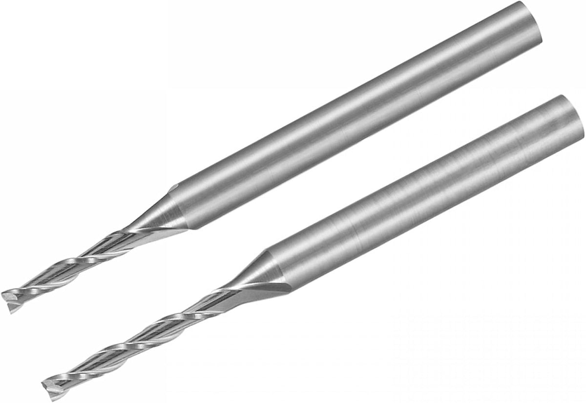 10Pcs 1.5x8mm 1.5x12mmCarbide End Mill Engraving Milling Cutter CNC Router Bits for PCB Machine, 1/8" Shank