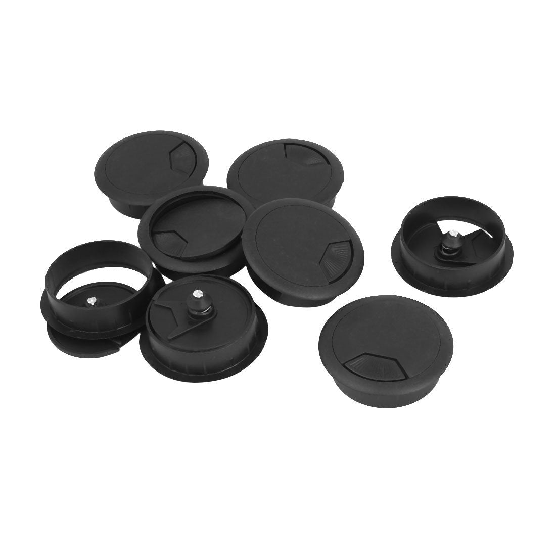 Computer Desk Table Grommet Wire Cable Hole Cover Cap 8Pcs Black