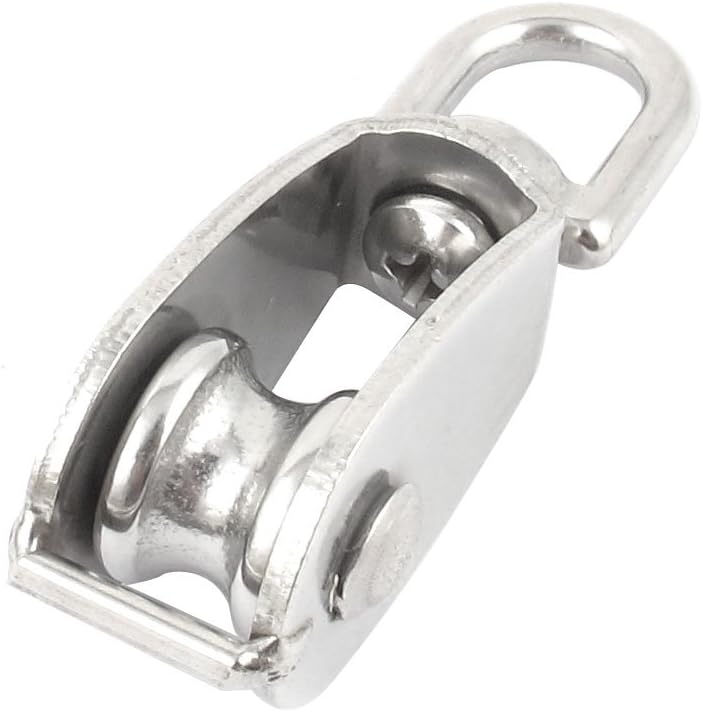 15mm Stainless Steel Single Sheave Swivel Wire Rope Pulley 0.035 Ton