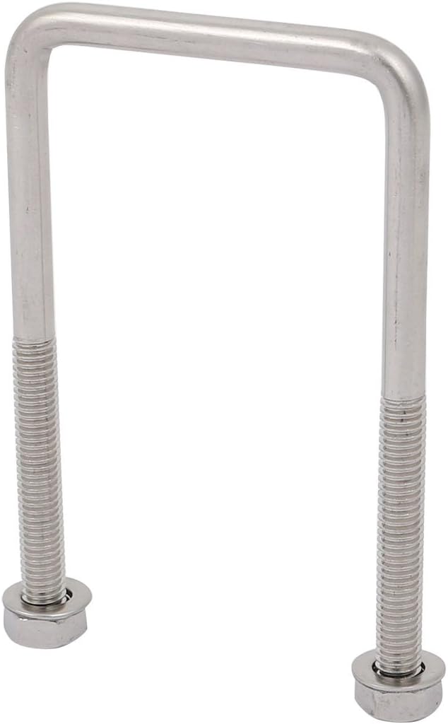 M6 Thread 45mm Inner Width 304 Stainless Steel Square U Bolt w Hex Nut Washer