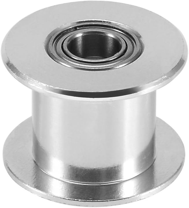 Aluminum 5mm Bore Toothless 2mm Pitch Timing Belt Pulley with Ball Bearing