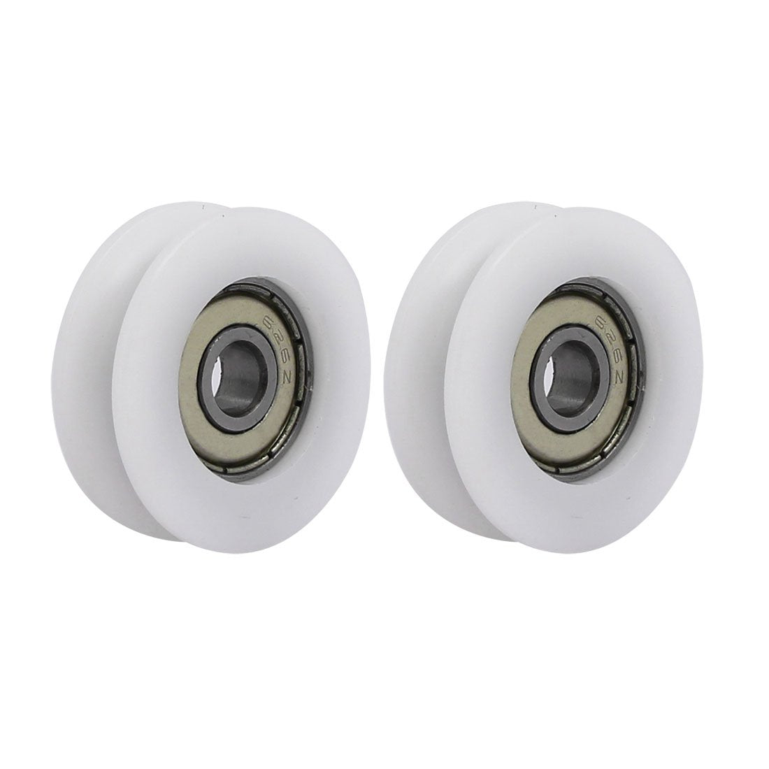 30mmx6mmx10mm Nylon U Groove Bearing Pulley Sliding Converyor Wheel White 2pcs