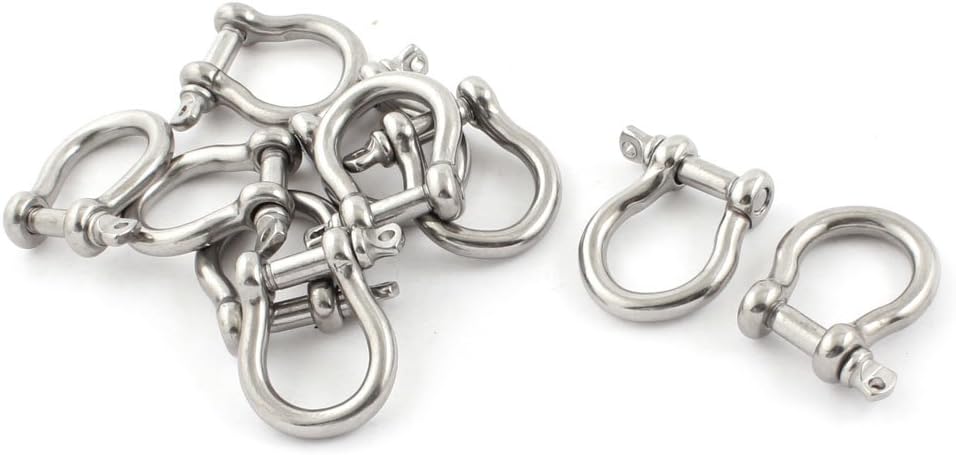 10PCS Stainless Steel Wire Rope Linking Bow Shackles 5mm Thread