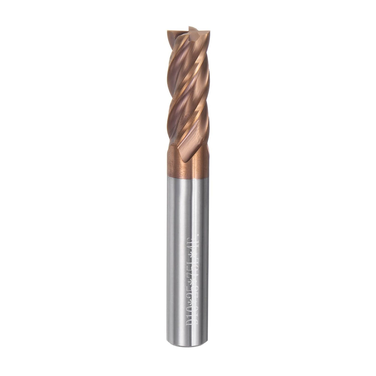 10mm Dia 10mm Shank Square Nose End Mill 4 Flutes HRC50 Carbide AlTiN Coated CNC Router Bits Cutter Tools for End Milling CNC Machining