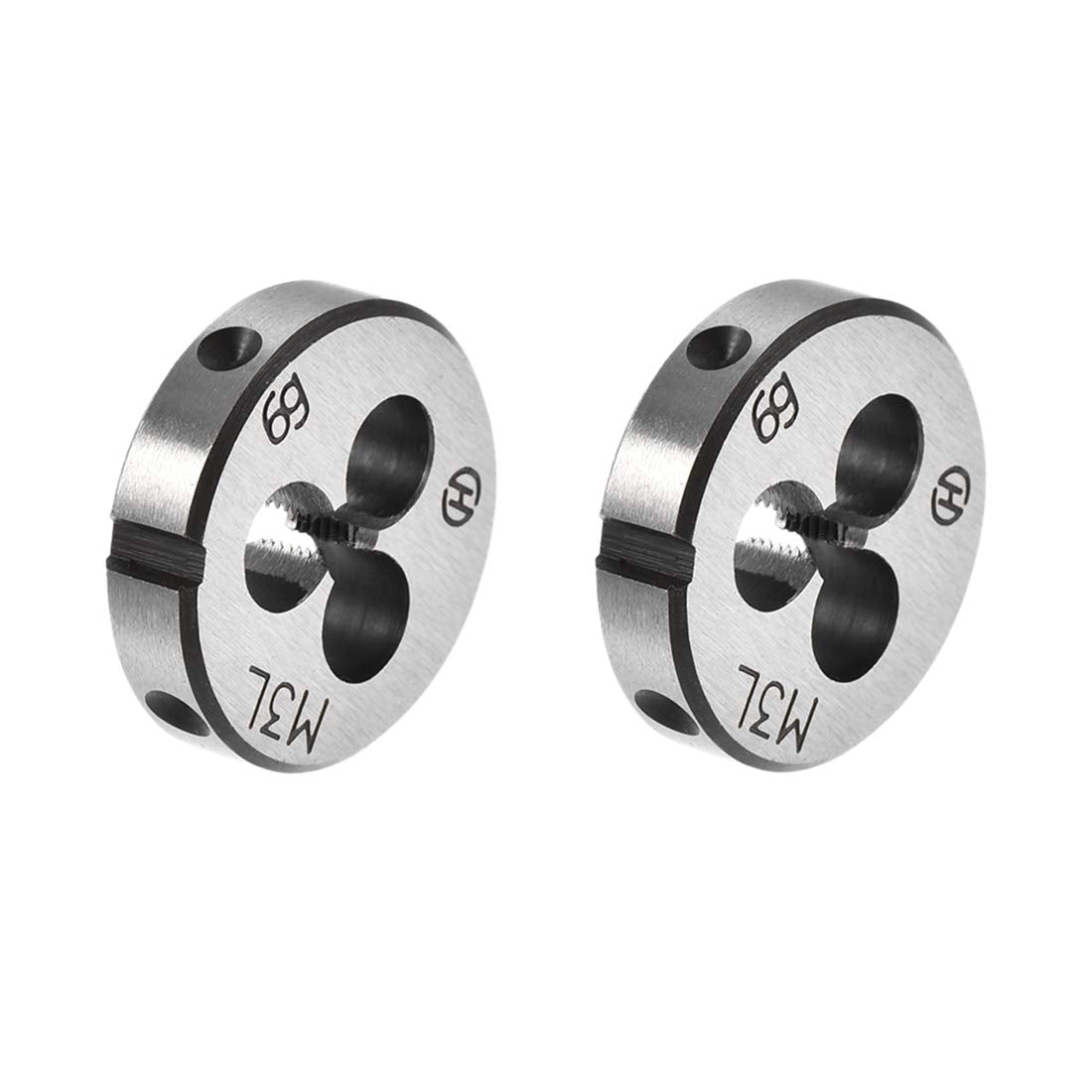 M3 Metric Round Die, Machine Thread Left Hand Threading Die, Alloy Tool Steel Screw Thread Cutting Die, 2pcs