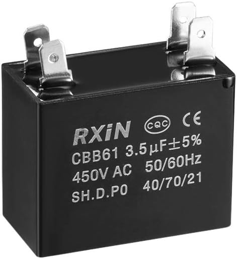 Ceiling Fan Capacitor CBB61 3.5uF 450V AC Double Insert Metalized Polypropylene Film Capacitors 38x20x30mm for Water Pump Motor Generator