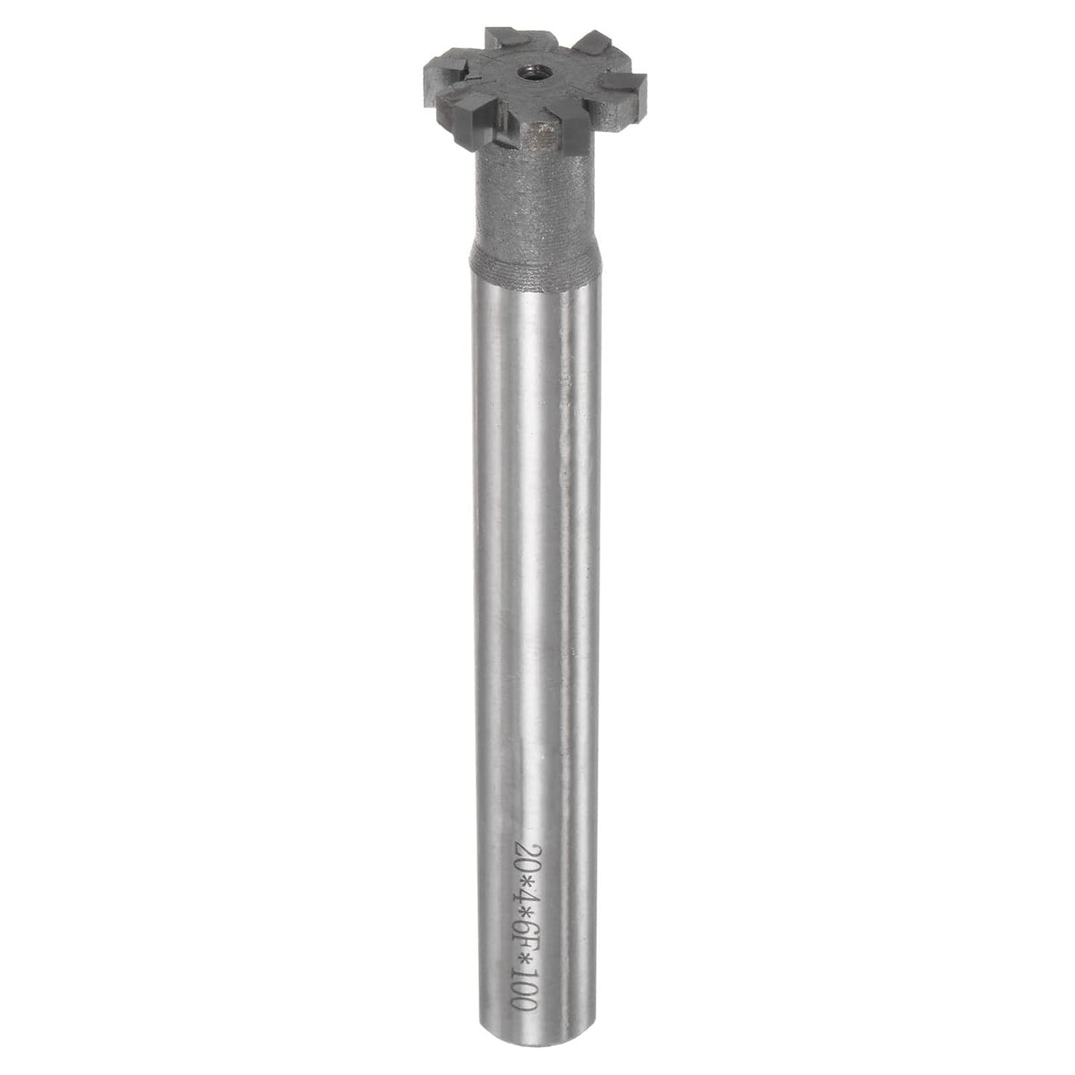T-Slot Milling Cutters, 4mm Depth 20mm Cutting Dia 12mm Shank Tungsten Carbide Tip 6 Flutes T Slot End Mill for Stainless Steel Copper Aluminum