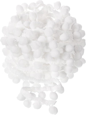 10 Yards Pom Pom Ball Fringe Trim, Ribbon Sewing Accessories DIY Crafts for Home Curtain Clothes Pillow Decoration (15mm, White)