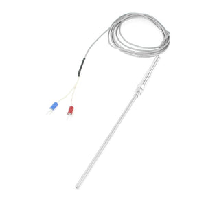 K Type 500C Degree Celsius Spring Load 15cm Long Probe Thermocouple Sensor 2M
