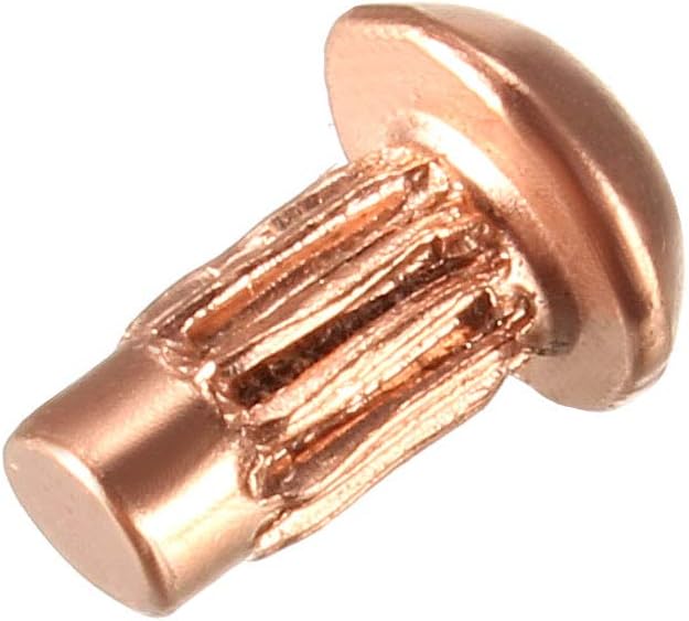 100Pcs 1/8" x 15/64" Round Head Copper Solid Rivets Fasteners