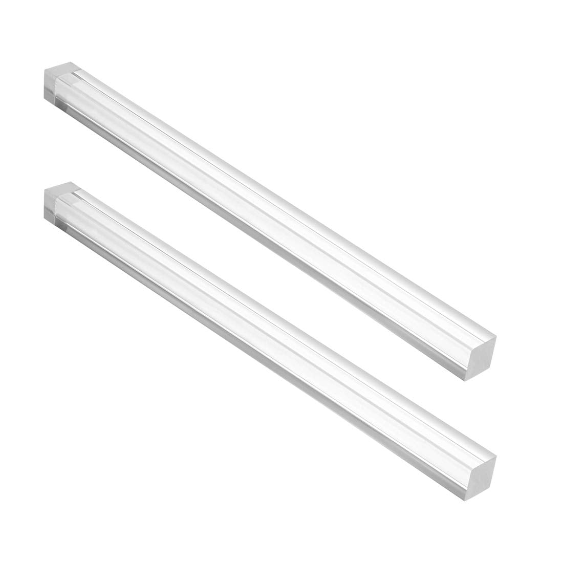Acrylic Rod Square Shape PMMA Bar 0.6" x 0.6" x 10" Clear 2Pcs