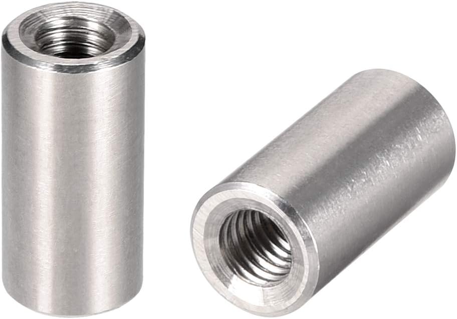 Round Connector Nuts, M6x20mm Height Sleeve Rod bar Stud Nut Stainless Steel 304, Pack of 10