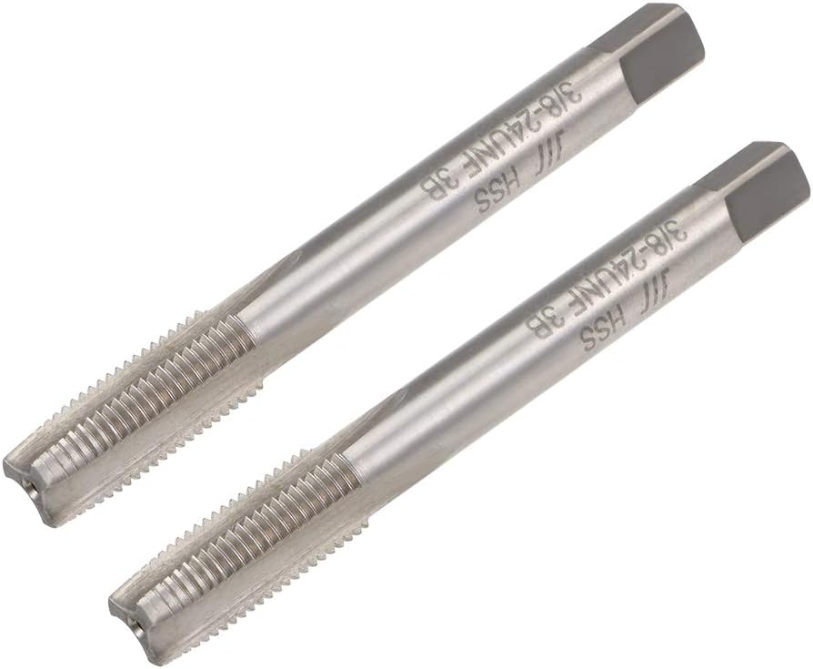 Machine Tap 3/8-24 UNF Thread H2 High Speed Steel Screw Thread Taps Threading Tapping Tool 2pcs