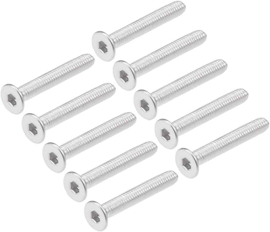 M3x20mm Flat Head Machine Screws Inner Hex Screw 304 Stainless Steel Fasteners Bolts 40Pcs