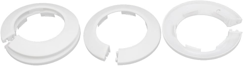 63mm Plastic Wall Flange Radiator Water Pipe Cover White 4pcs