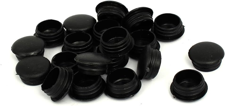 15mm Dia Plastic Thread Design Screw Cap Covers Hole Lids Black 20pcs