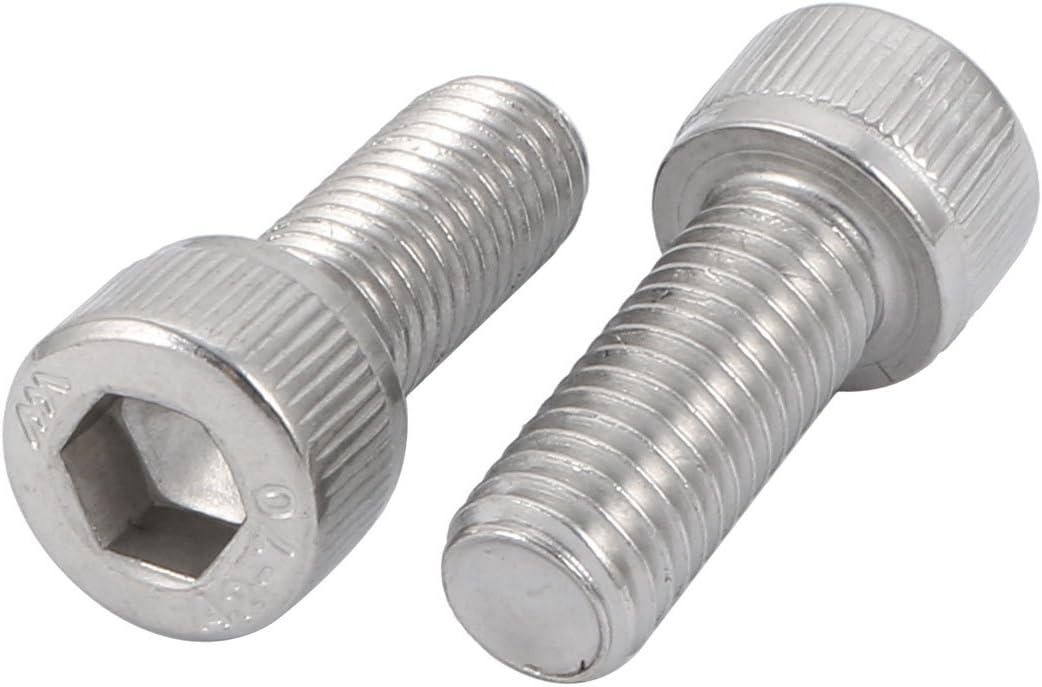 M10x25mm 304 Stainless Steel Left Hand Thread Hex Socket Head Cap Screw Bolt 2pcs