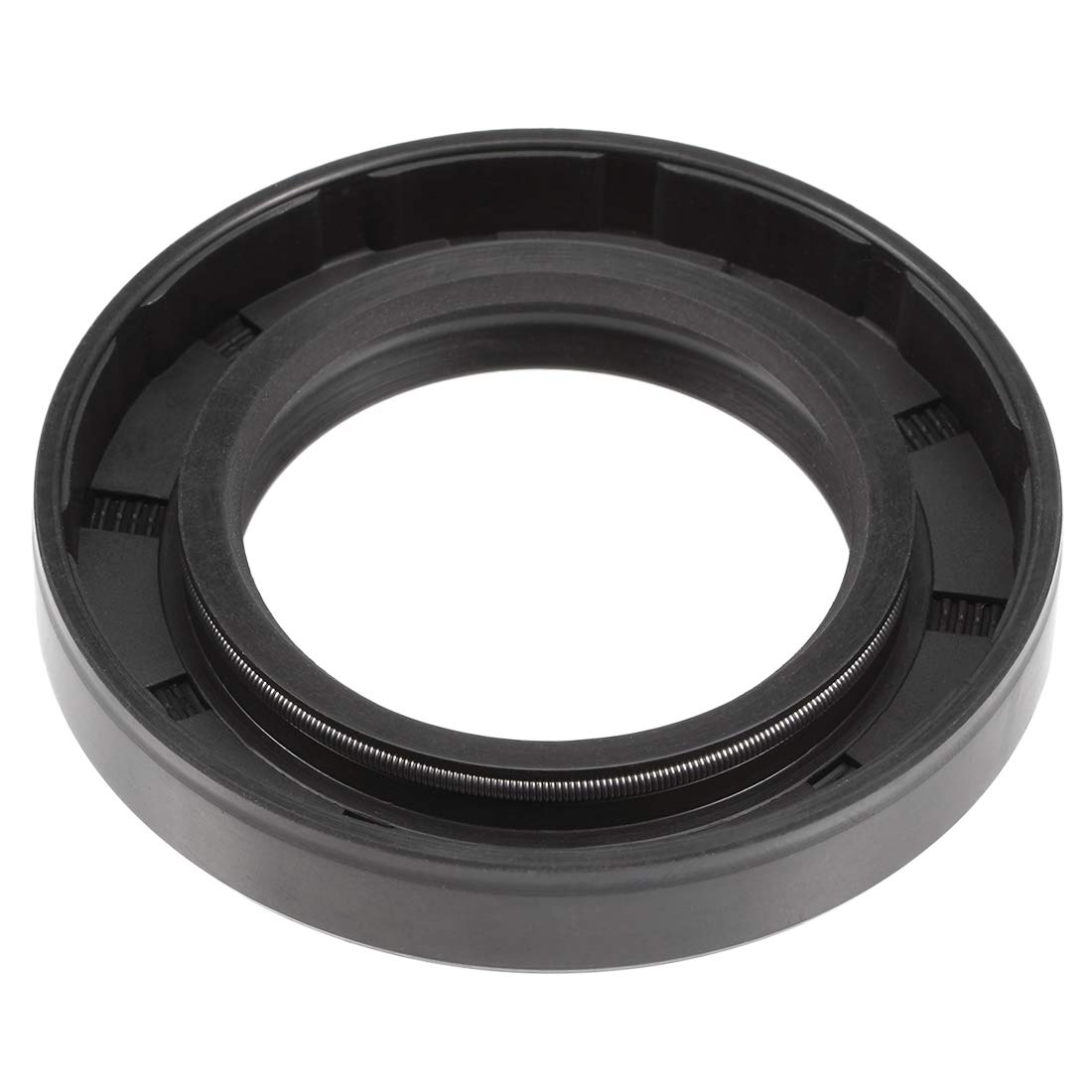 Oil Seal, TC 38mm x 62mm x 10mm Nitrile Rubber Cover Double Lip with Spring for Bearing Shaft, Black Pack of 1
