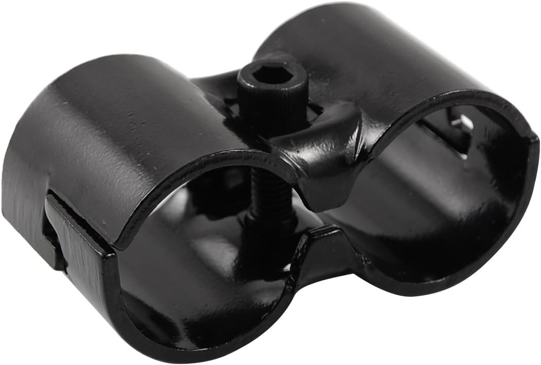 29mm Hole Dia Double Port Pipe Clamp Clip Lean Tube Connector