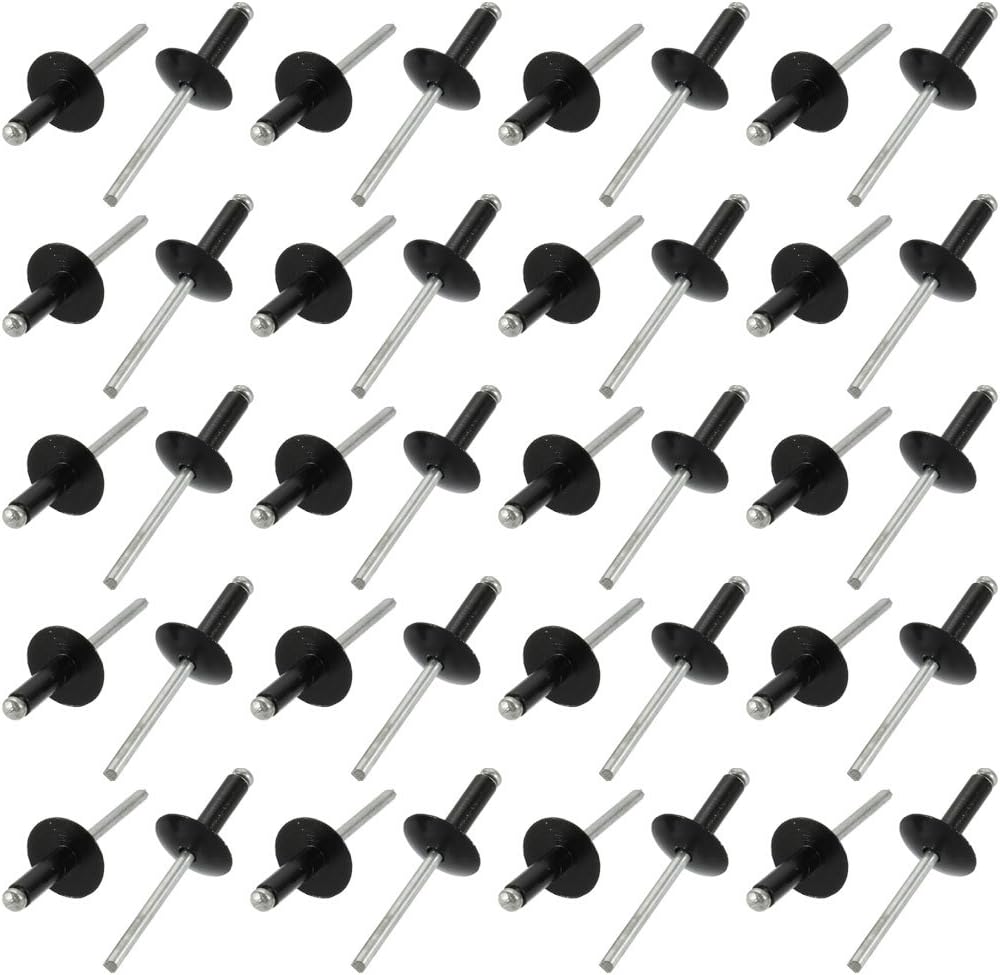 40 Pcs 4.8mm x 16mm Aluminum Open End Large Flange Blind Rivets