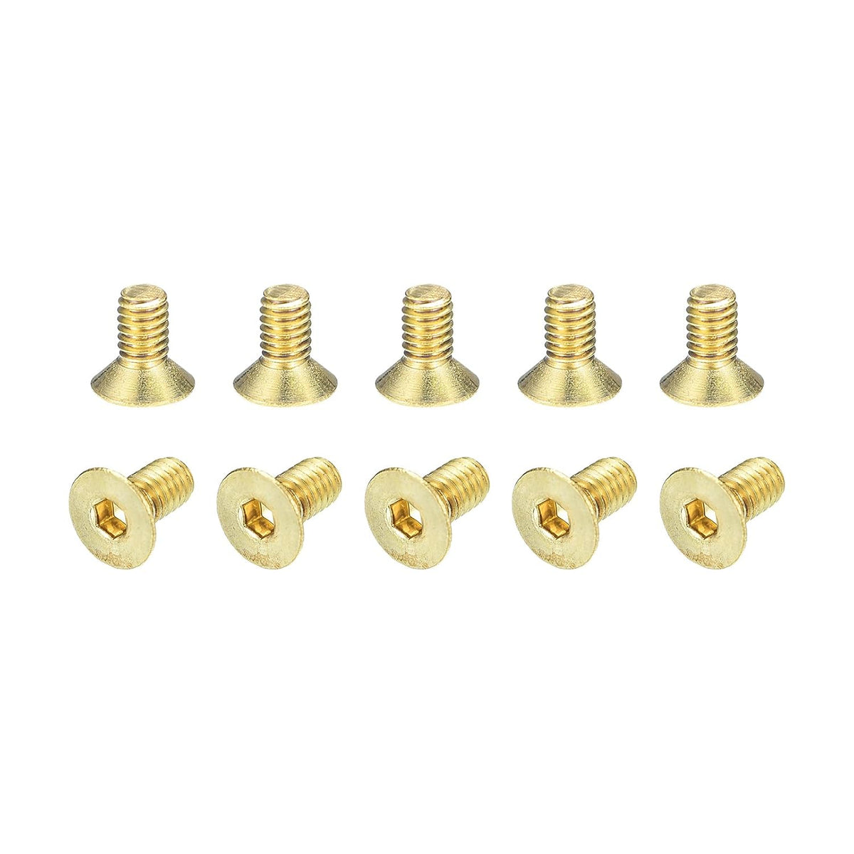 Flat Head Socket Cap Screws, M4-0.7 x 8mm Brass Inner Hex Drive Fasteners Bolts 24Pcs