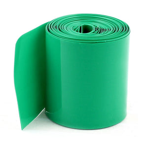 16Ft 5Meters Long 50mm Flat Width Dark Green PVC Heat Shrinkable Tubing Heat shrink Wrap Cover for Double 18650 Battery