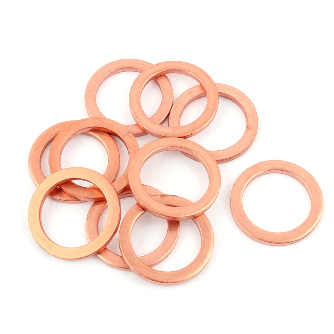 10pcs 22mm x 16mm x 2mm Flat Ring Copper Crush Washer Sealing Gasket Fastener