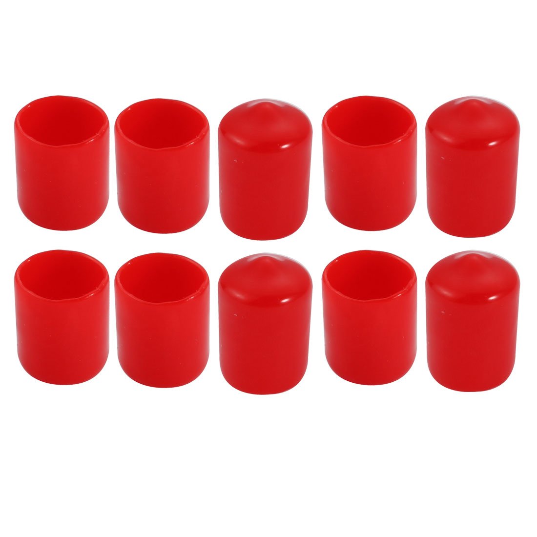10Pcs 14mm Inner Dia PVC Flexible Vinyl End Cap Screw Thread Protector Cover Red
