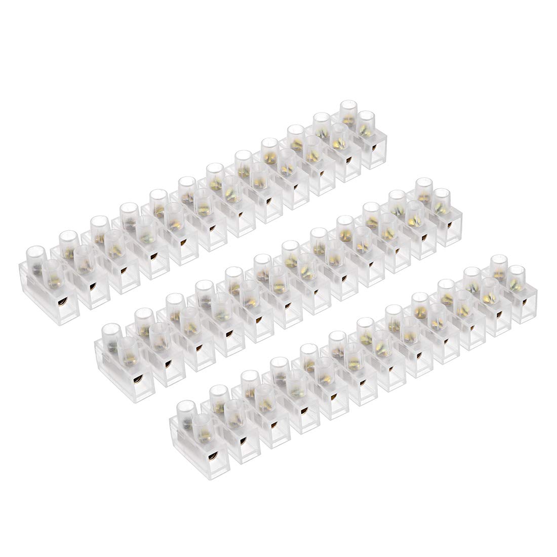 Terminal Strip Screw Terminal Barrier Block 20A 12 Position Dual Row Type H Wire Connector 5pcs
