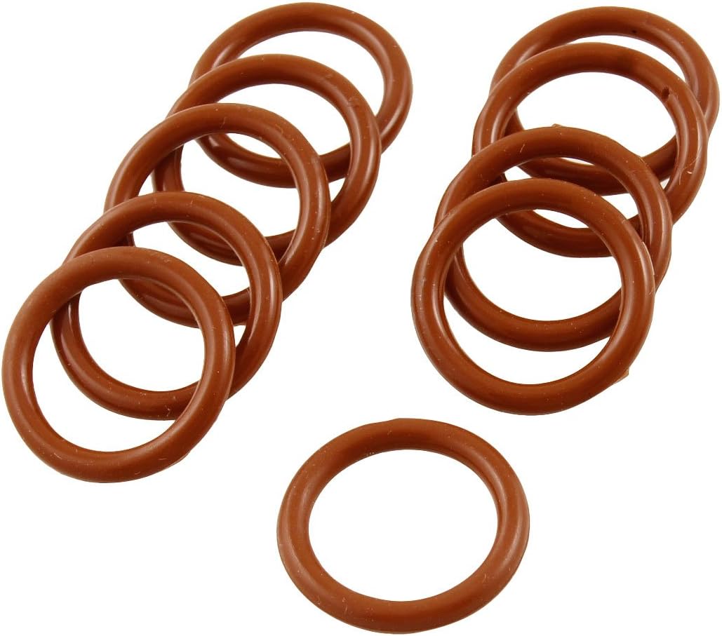 19mm x 2.5mm Silicone O Ring Oil Sealing Washers Grommets Red 10 Pcs