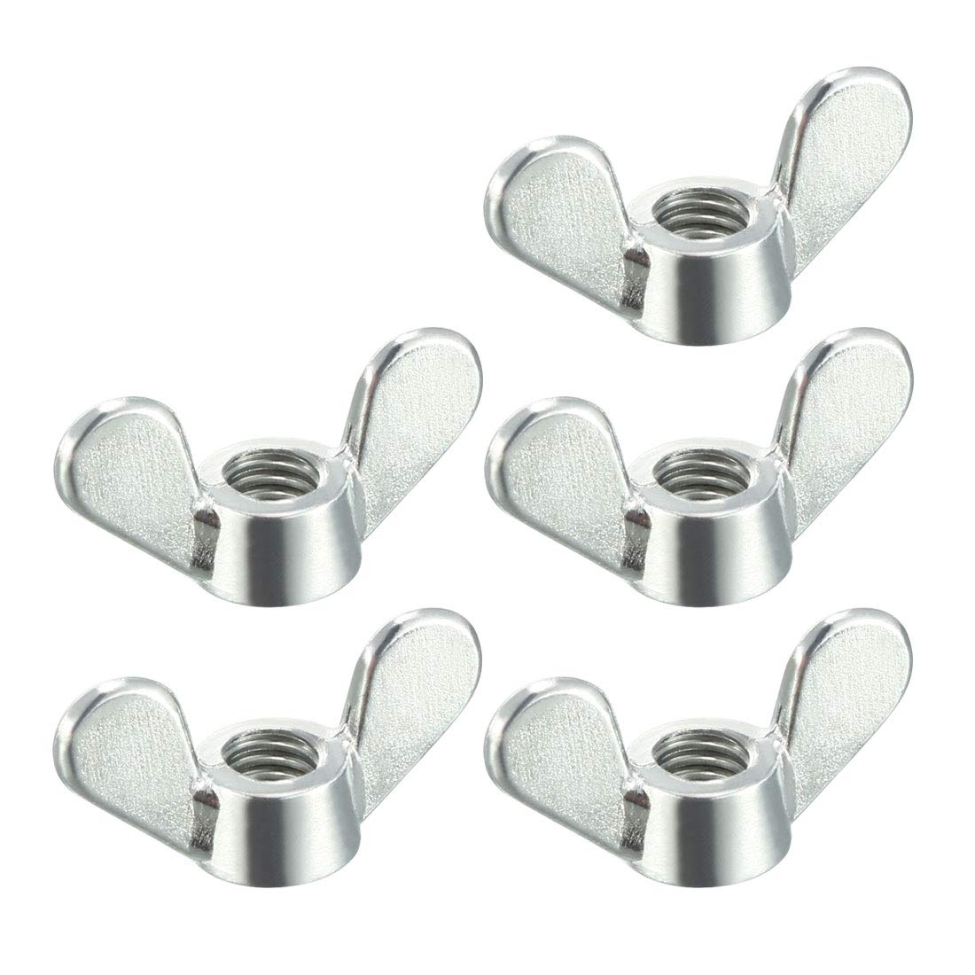 M5 Wing Nuts Zinc Plated Fasteners Parts Screws Cymbals Butterfly Nut Silver Tone 5pcs