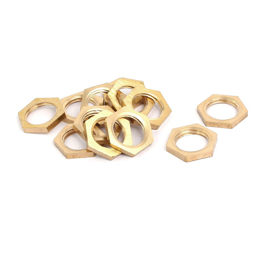 12 Pcs 1/4BSP Female Thread Brass Hex Nut Pipe Fitting Locknut