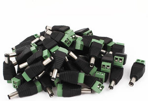 DC Power Male Screw Terminal Adapter Connector 5.5x2.1mm 50 Pcs for CCTV Camera