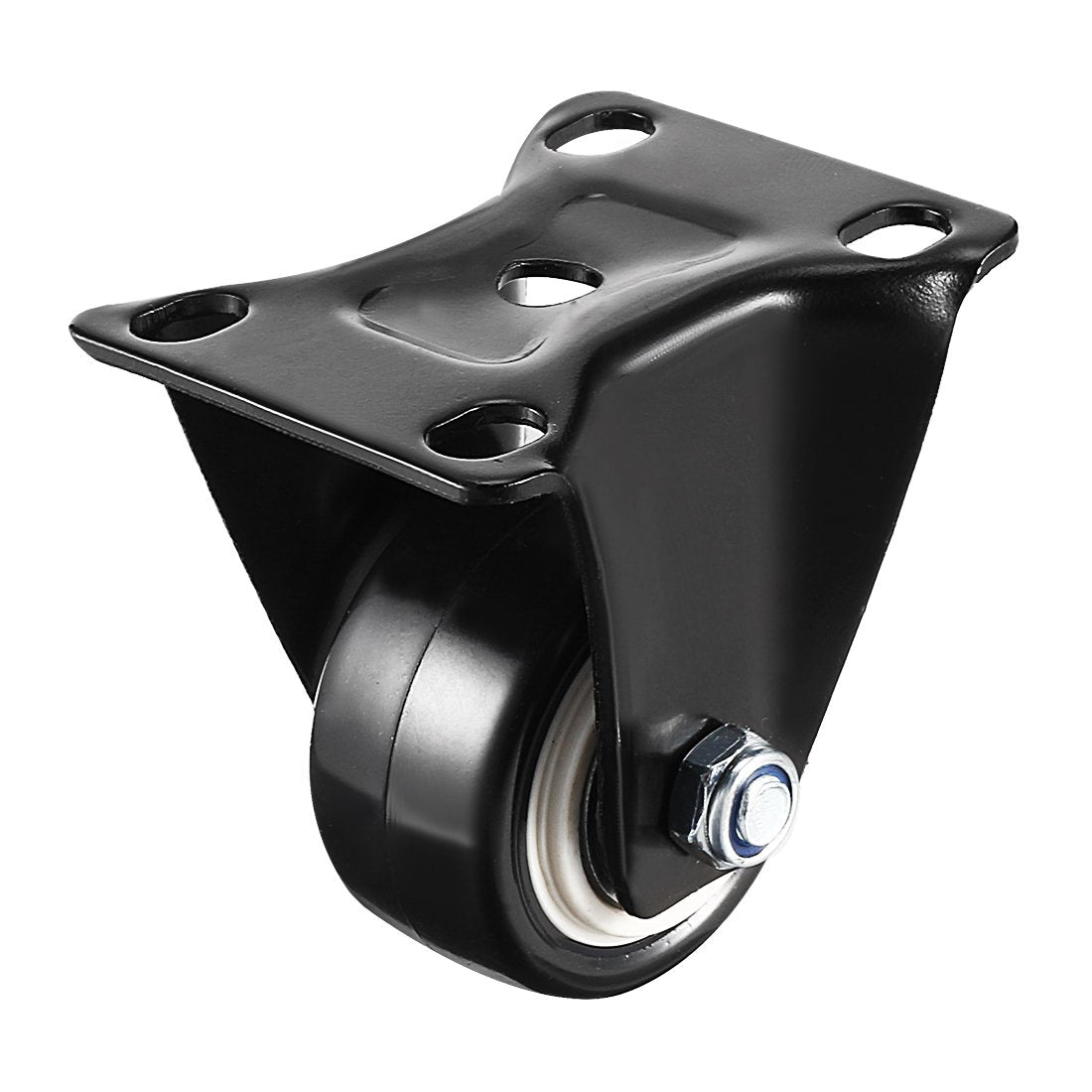 Caster Wheels 1" Polyurethane with Top Plate 110LBS Capacity for Furniture Carts Workbench, Black
