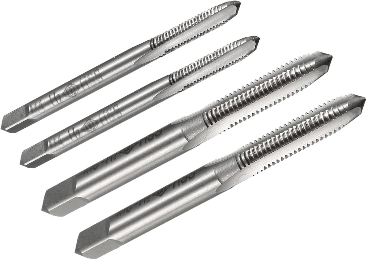 Metric Machine Tap Set M4 x 0.7mm and M6 x 1.0mm H2 High Speed Steel HSS Uncoated 3 Flutes Thread Tapping DIY Tool 4pcs