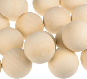 5pcs Round Wood Balls 40mm Diameter Unfinished Solid Wooden Spheres, Natural Craft Balls for DIY Craft Projects Art Ornaments