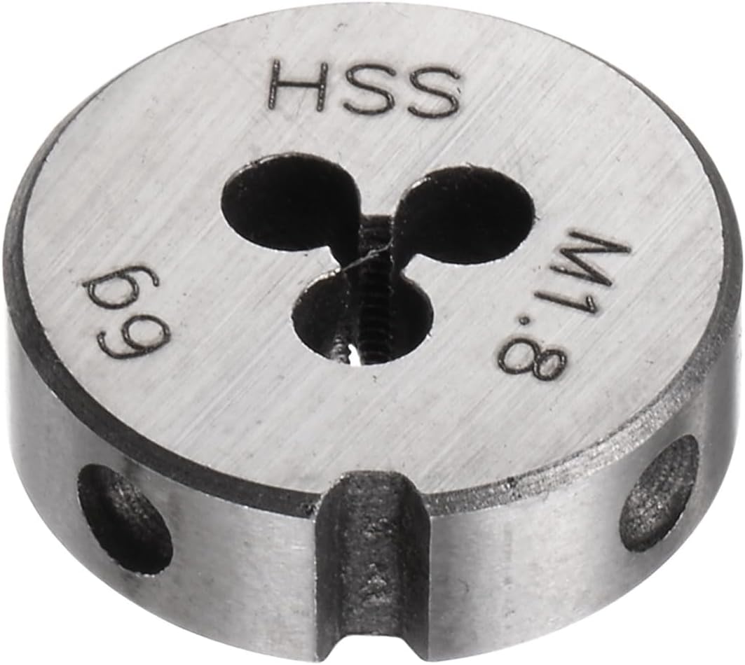 Round Threading Dies, Metric M1.8 x 0.35 Thread (Right Hand), High Speed Steel (HSS) Screw Cutting Die Repair Tool