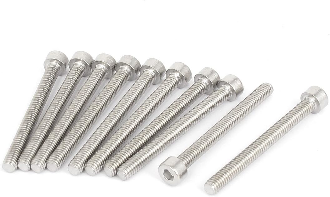 M4x40 Stainless Steel Hex Head Cap Socket Screws 10pcs Silver Tone