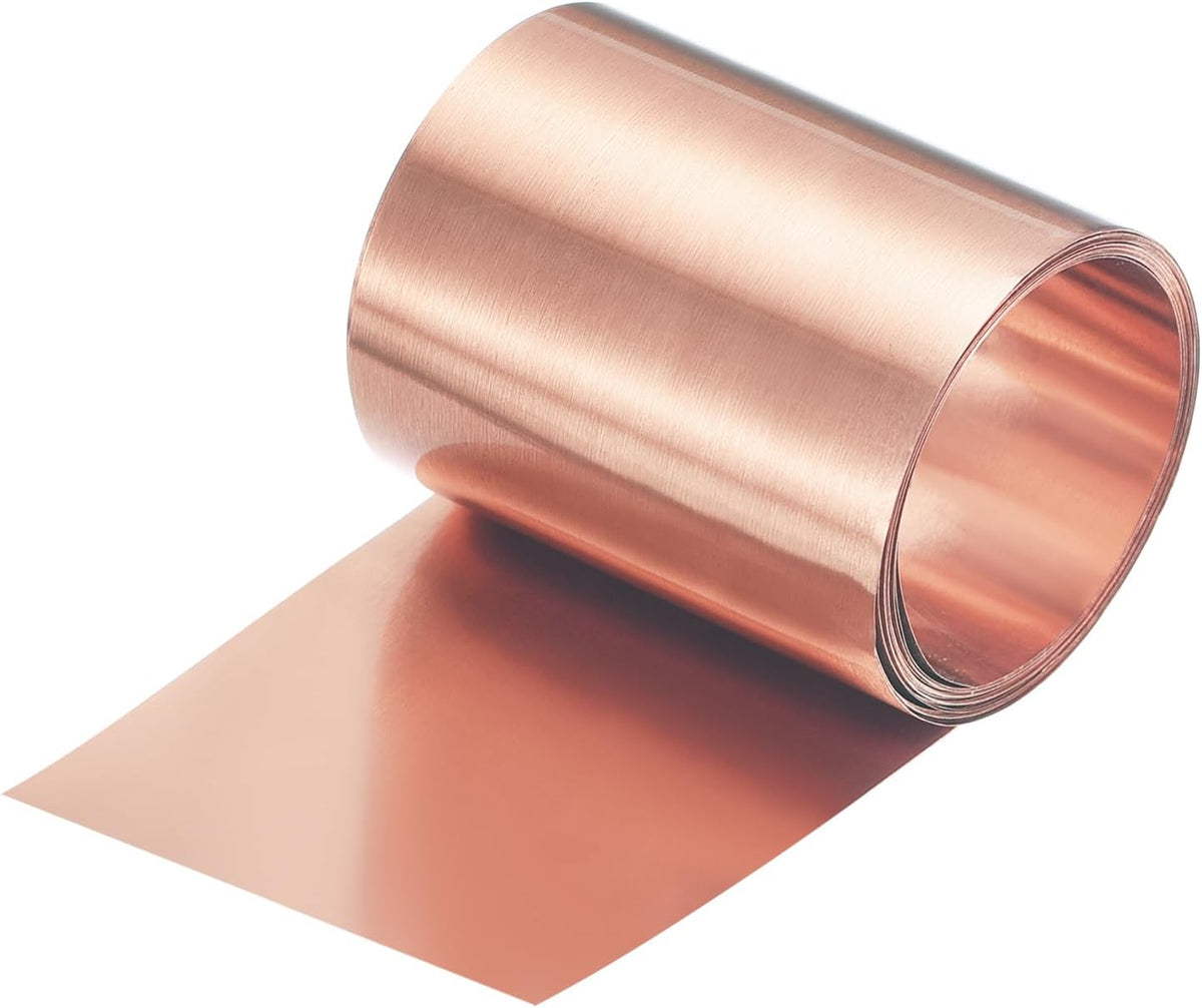 Copper Sheet Roll 2000mm x 40mm x 0.05mm, 99.9% Pure Copper Strip Copper Flashing Metal Foil Plate for Electricity DIY Projects (Multiple Sizes)