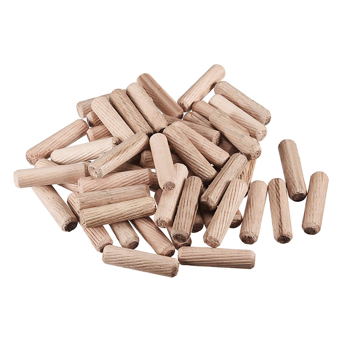0.39"x1.57"(10x40mm) Wooden Dowel Pin Wood Kiln Dried Fluted Beveled Hardwood 50pcs
