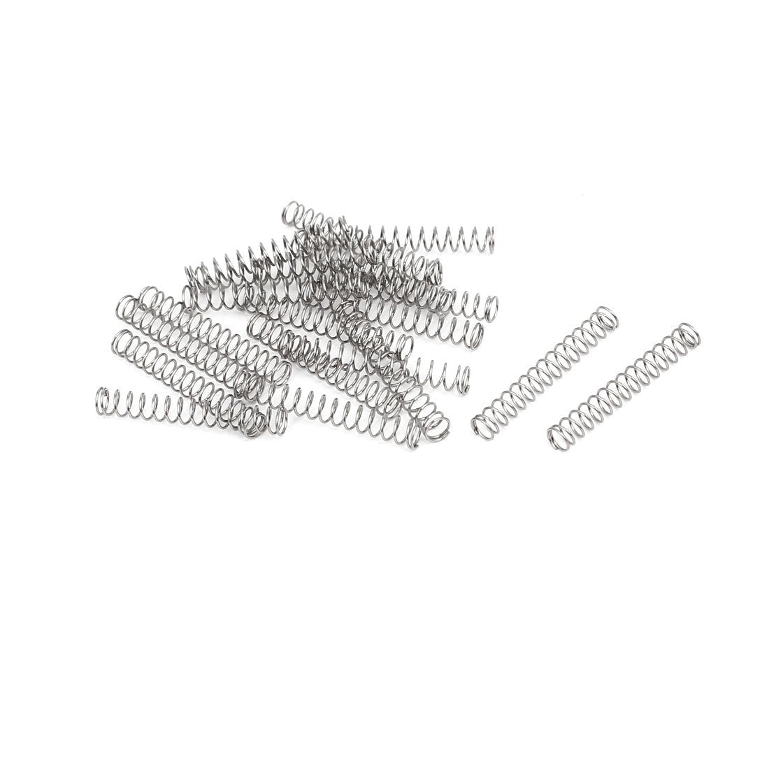 Compression Spring,304 Stainless Steel,3mm OD,0.3mm Wire Size,20mm Free Length,Silver Tone,20Pcs