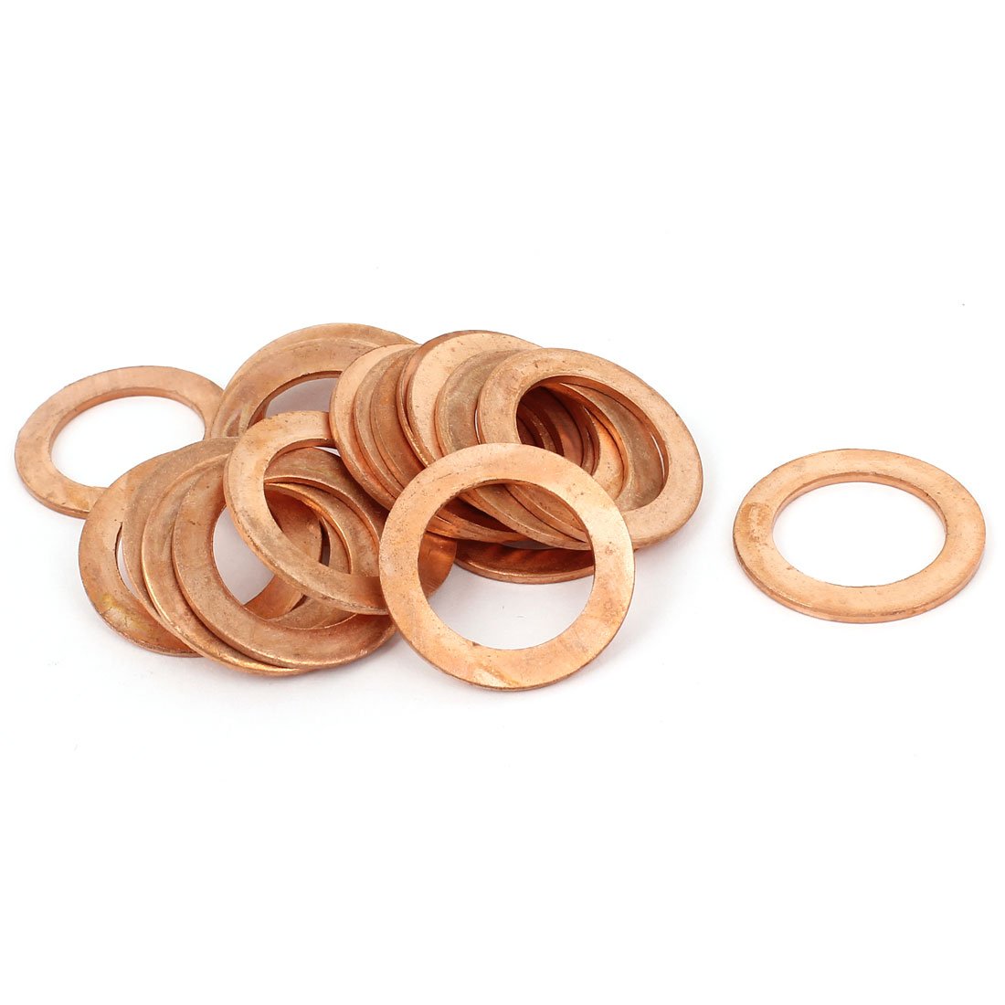 18mm x 27mm x 1.5mm Metric Shape Copper Flat Washer 20 Pcs