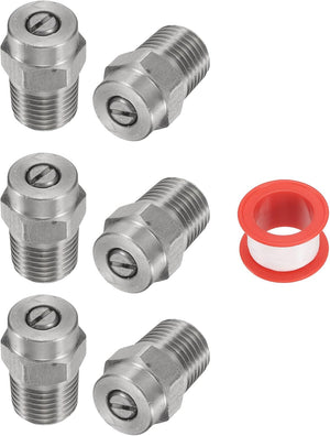 6 Pcs Pressure Washer Tip 1/4" Male NPT Threaded Spray Nozzles Stainless Steel for Water Gun Water Broom and Undercarriage Cleaner (25 Degree, 1.236mm Orifice)