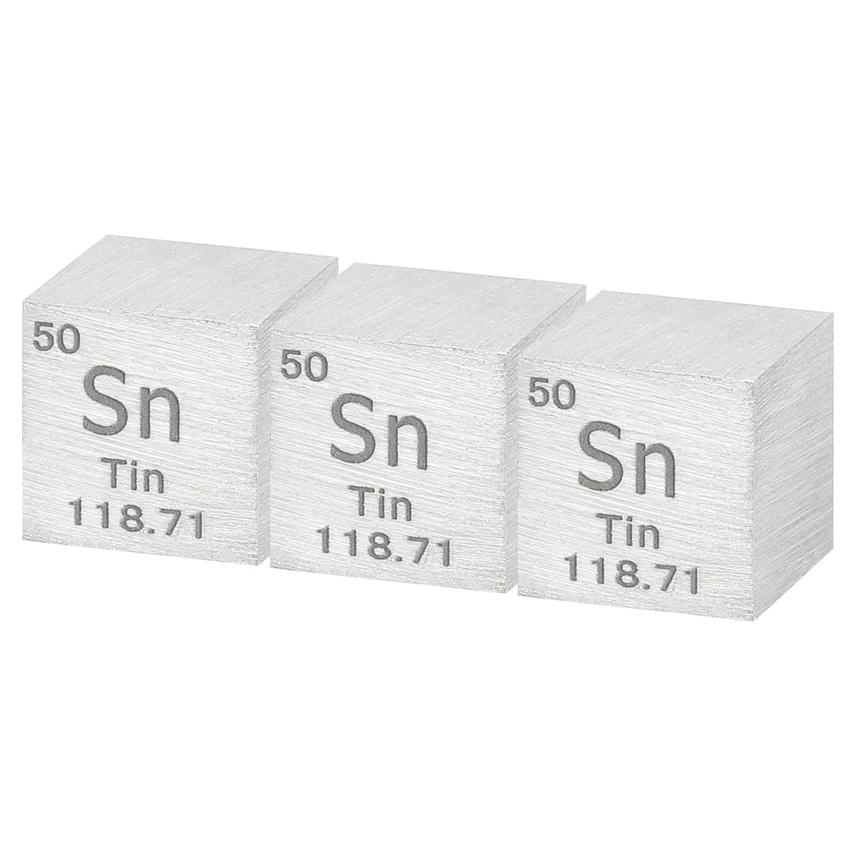 3 Pcs Tin Cube, 0.39 Inch High Density Metal Element Cube Metal Density Cube for Chemical Elements Collection Science Education Experiment Application, Silver
