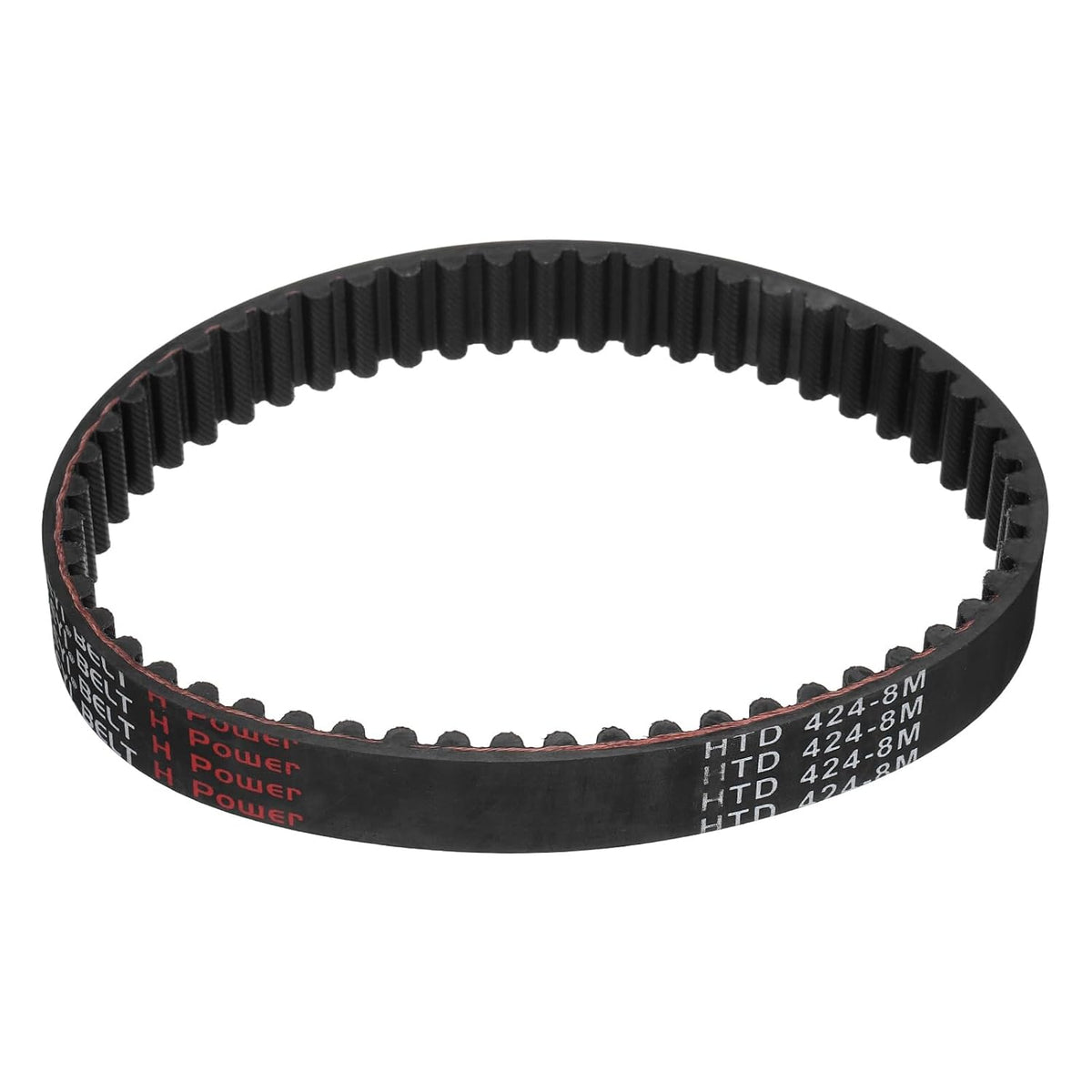 424-8M-20 Timing Belt, 424mm Pitch Circumference x 20mm Width x 6mm Height, 8mm Pitch, 53 Teeth, Black Rubber Synchronous Belt