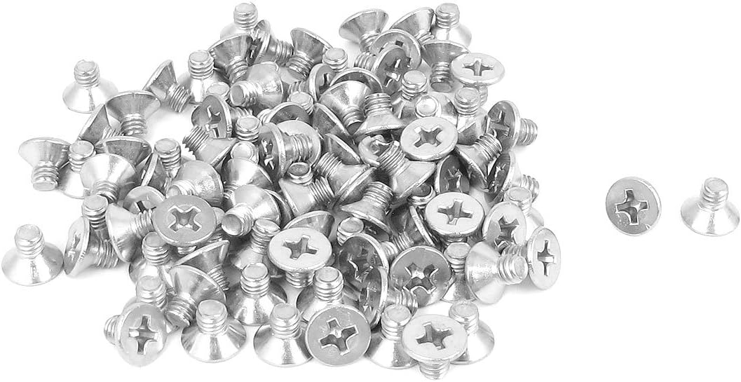 M4 x 6mm Phillips Flat Head Countersunk Bolts Machine Screws 100pcs