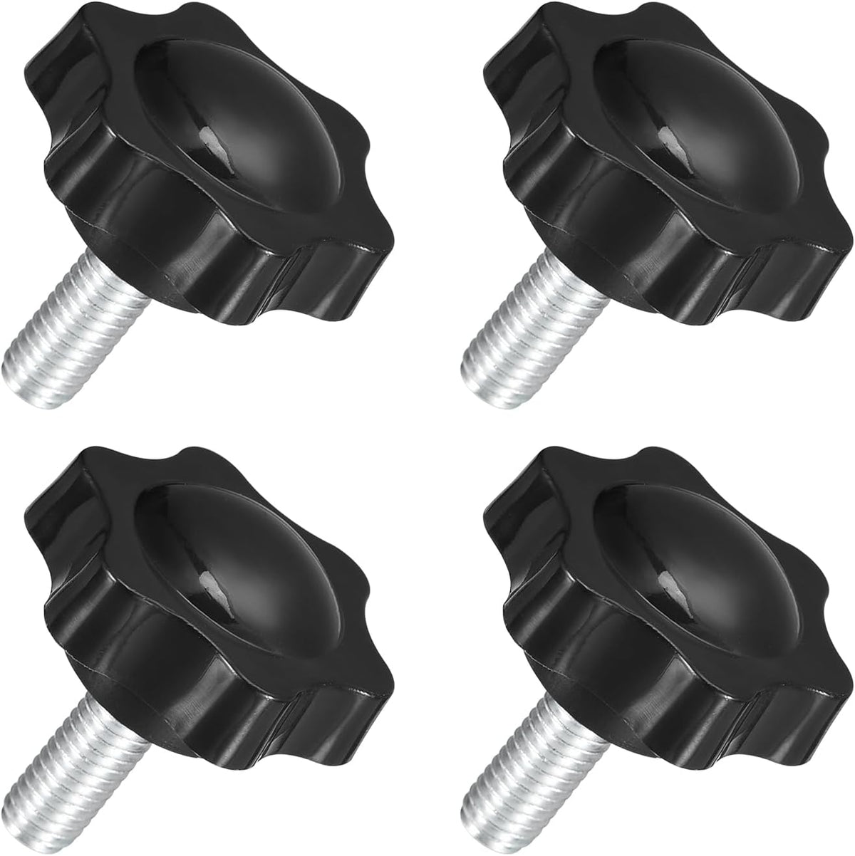 4Pcs M8 x 20mm Star Knobs, Plastic Hex Shaped Clamping Knob Screw Hand Tightening Replacement Knob for Umbrella Base Replacement knob