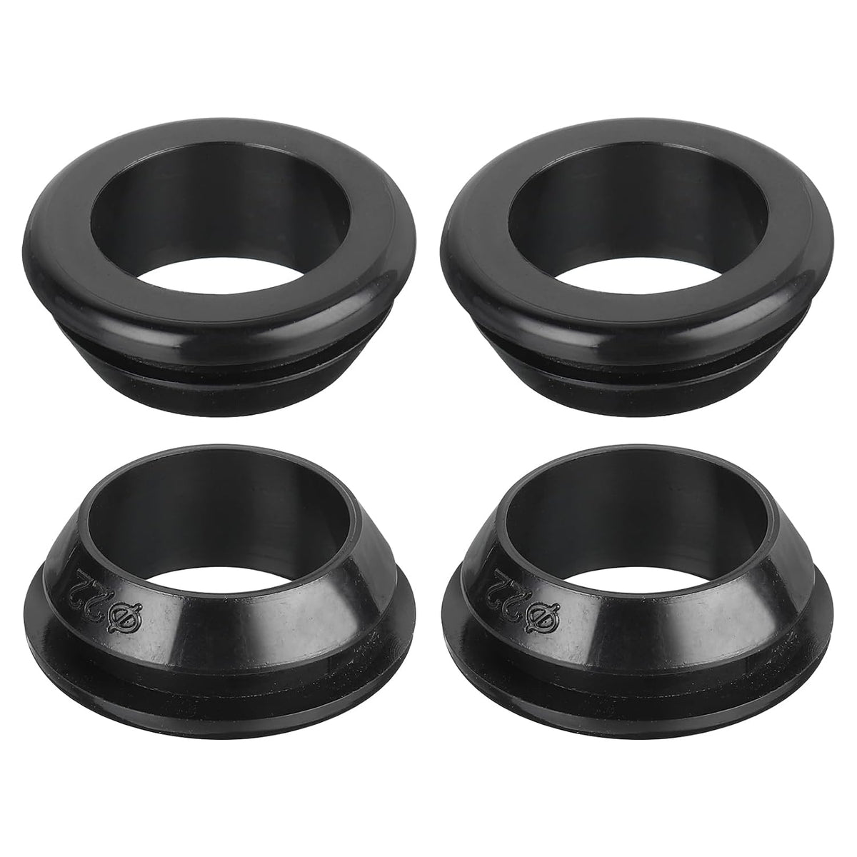 10Pcs Rubber Grommets 22mm Mount Dia, for 18mm ID Rubber Hole Plugs Rubber Wiring Grommets for Firewall Cable Wire Protecting, Black