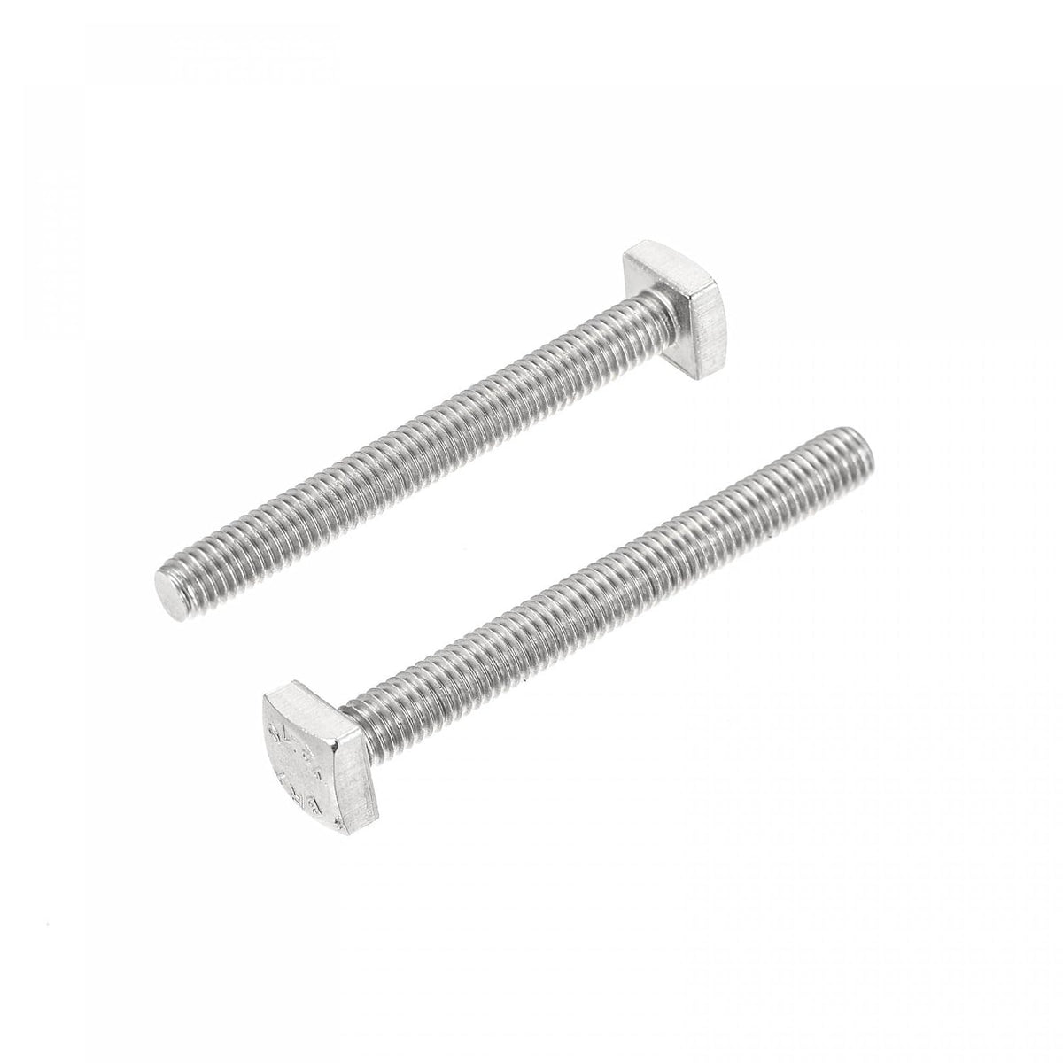 Square Head Bolt, 2pcs M6x55mm Fully Thread 304 Stainless Steel Grade C Square Machine Screws